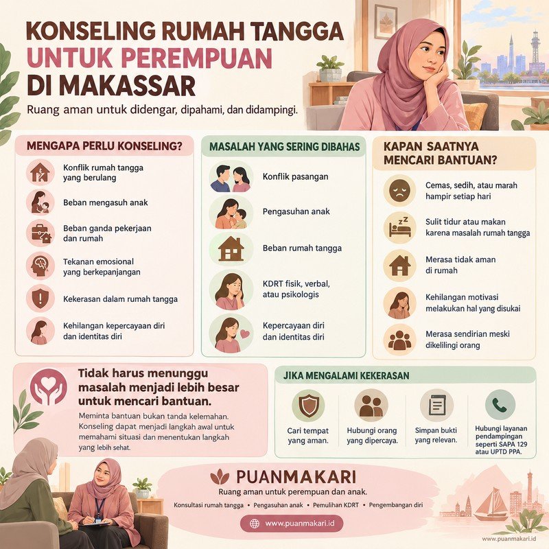 Infografis Konseling Rumah Tangga Untuk Perempuan di Makassar