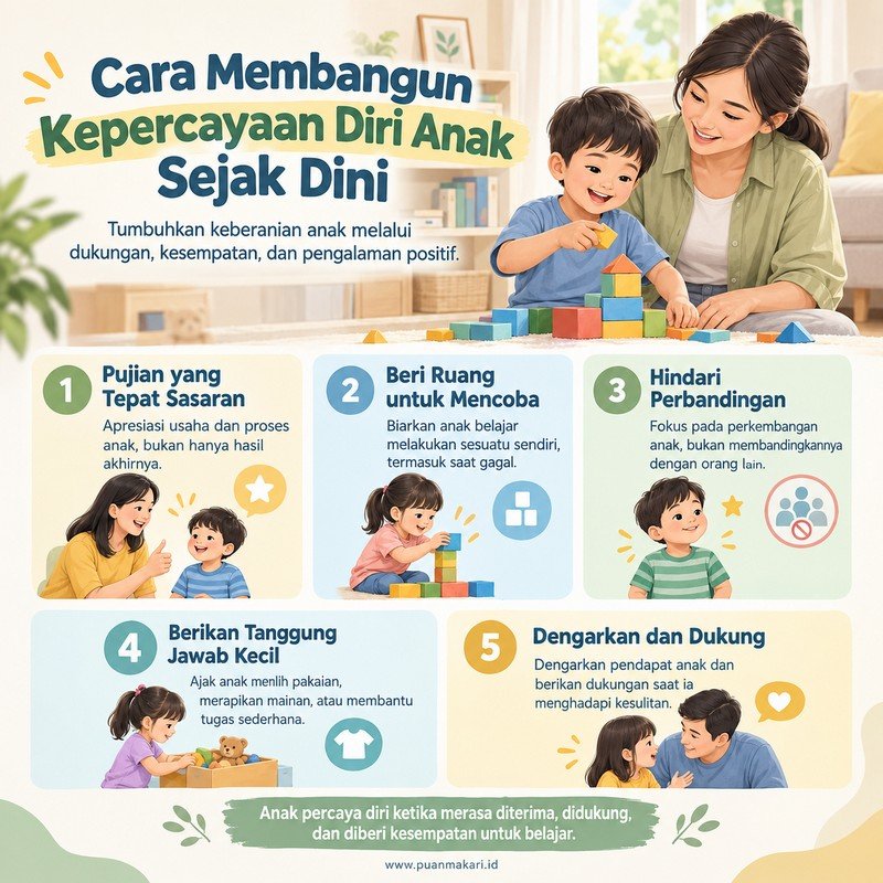 Infografis Membangun Kepercayaan Diri Anak